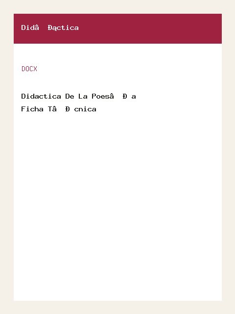 Portada de Didactica De La Poesía Ficha Técnica