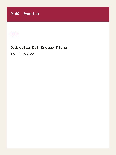 Portada de Didactica Del Ensayo Ficha Técnica