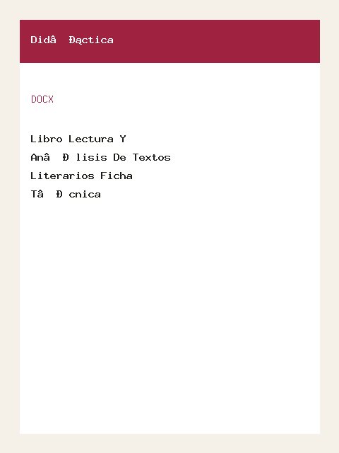 Portada de Libro Lectura Y Análisis De Textos Literarios Ficha Técnica