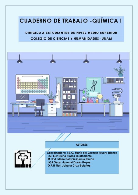 Portada de Cuaderno digital de actividades de aprendizaje Química I para el bachillerato sistema CCH